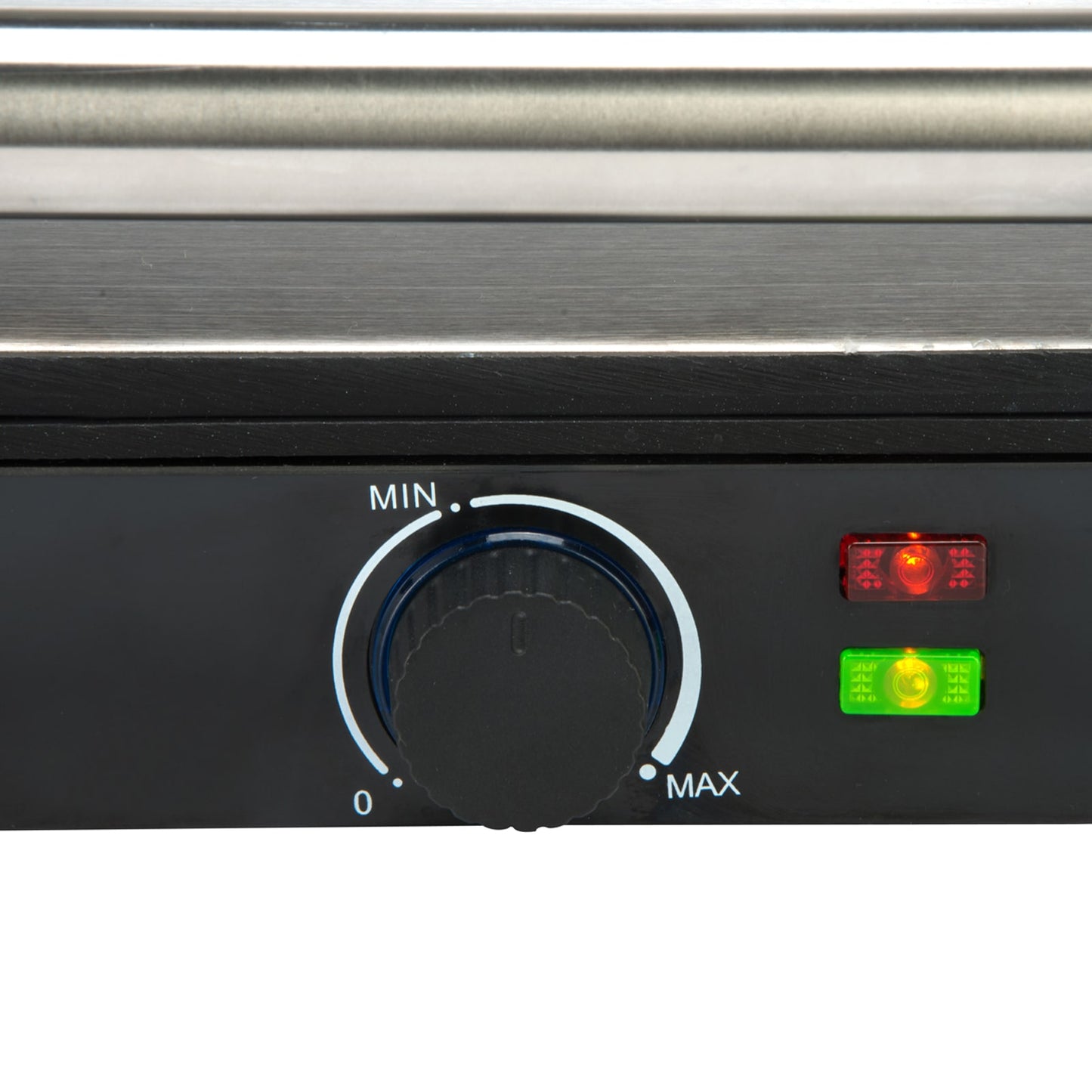Parrilla Eléctrica Potencia 2000W, Revestimiento Antiadherente, Grill con Regulador de temperatura, Apertura 180º, Superficie 29 x 23 cm, Acero Inoxidable y Plástico