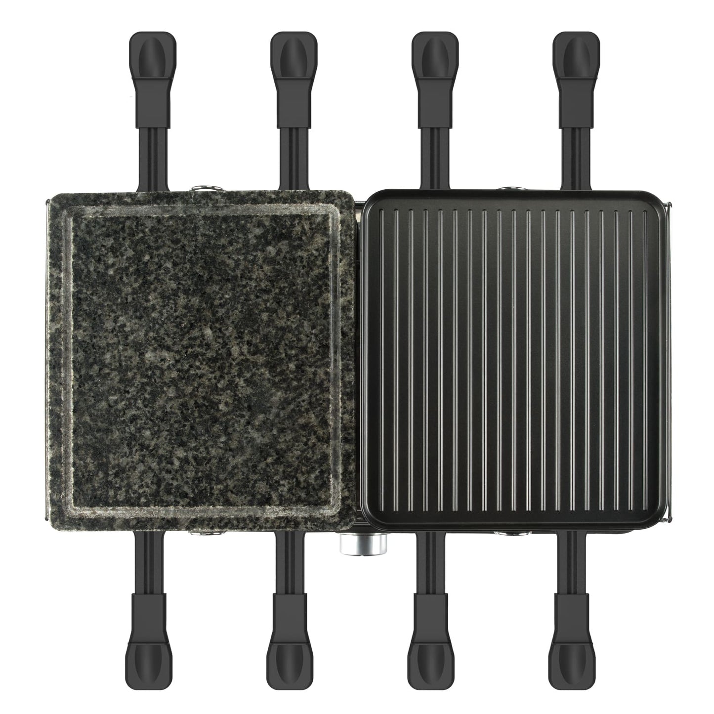 Gourmette/Raclette Grill Plus. Potencia 1400 W, Superficie mixta Plancha y Piedra, Termostato regulable, para 8 personas