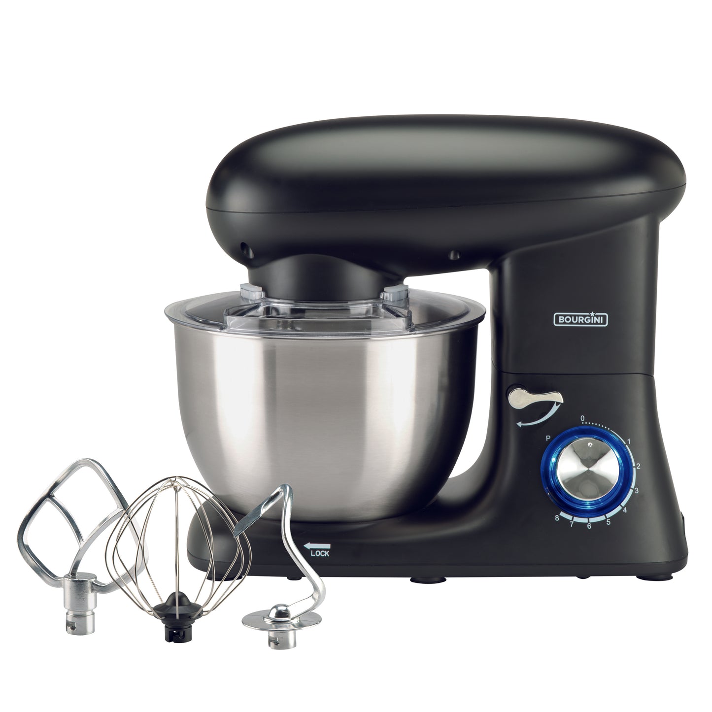 Batidora Amasadora PRO. 1.400 W, Movimiento Orbital, Capacidad 5,5 L, Bol de Acero Inoxidable, 8 Velocidades