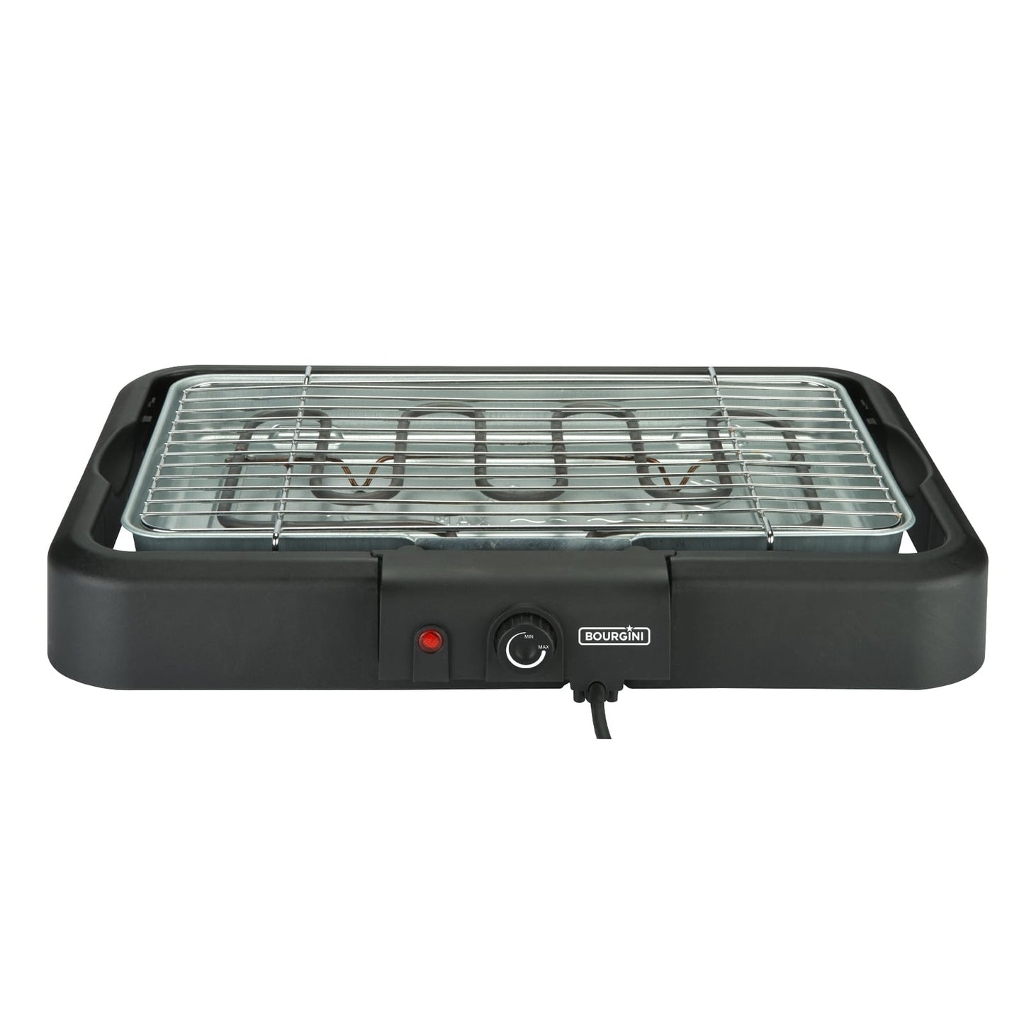 Barbacoa Eléctrica Sin Humos, para Cocinar Sano en Interiores, 2000 W, Bandeja recoje Grasa, Termostato Regulable, Color Negro