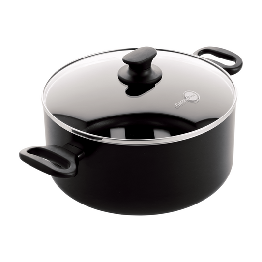 GreenPan Cambridge Olla con tapa de Cerámica antiadherente saludable de 24cm/4.9 Litros, libre de PFAS, Negro