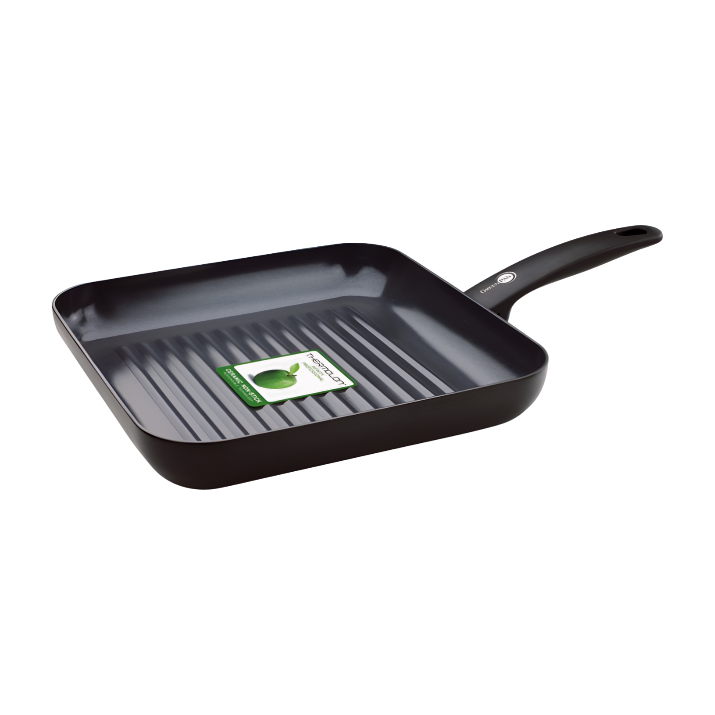 GreenPan Cambridge Parrilla Grill cuadrada antiadherente de cerámica saludable de 28 cm, sin PFAS, negro