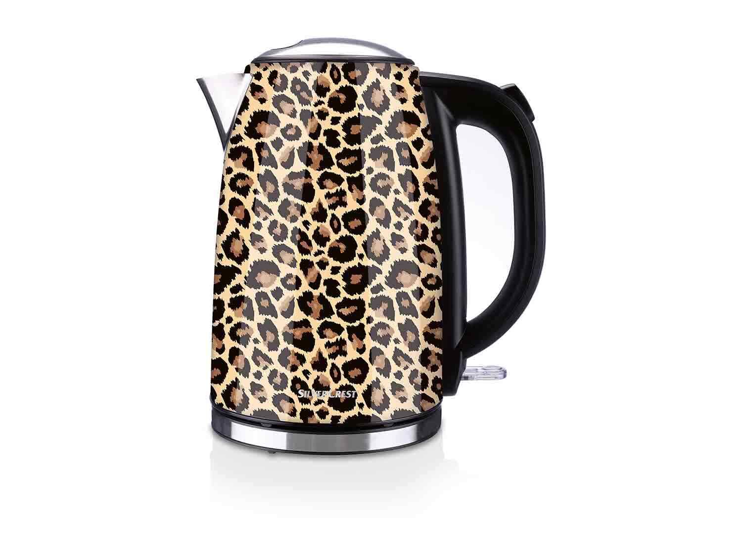 Hervidor de agua leopardo. 1,7 litros, 2200 W de Potencia, Base 360º, –  Storelly Home