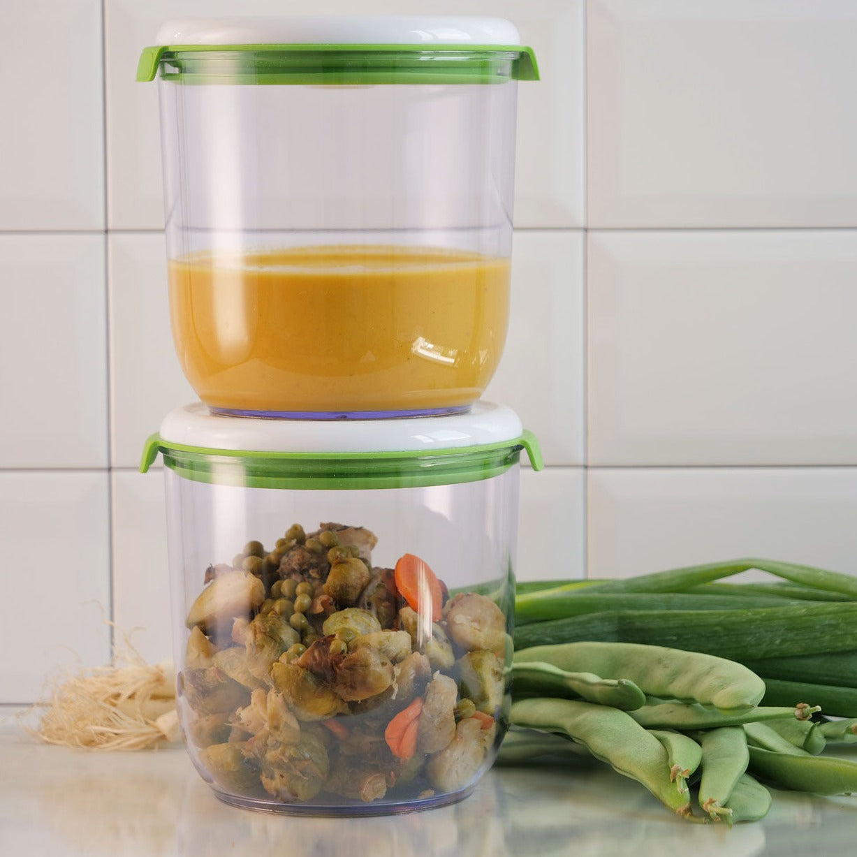 Pack de 2 Recipientes Redondos 1.350ml